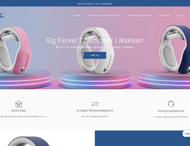 Køreklar Nakke Massage webshop med stort potentiale