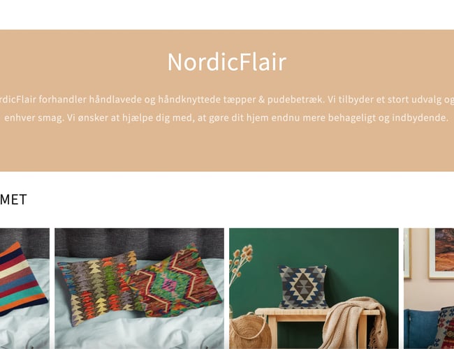 Dropshipping butik med salg af tæpper & pudebetræk