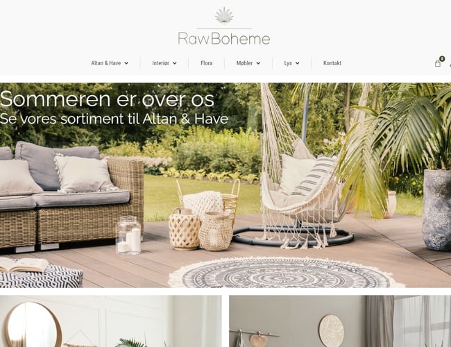 Boheme inspireret webshop - Køreklar webshop, inkl. opsat betalingssystem og Dropship aftale