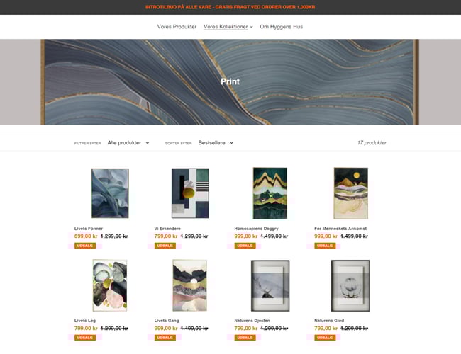 Hyggenshus.dk Webshop med salg af design - dropshipping