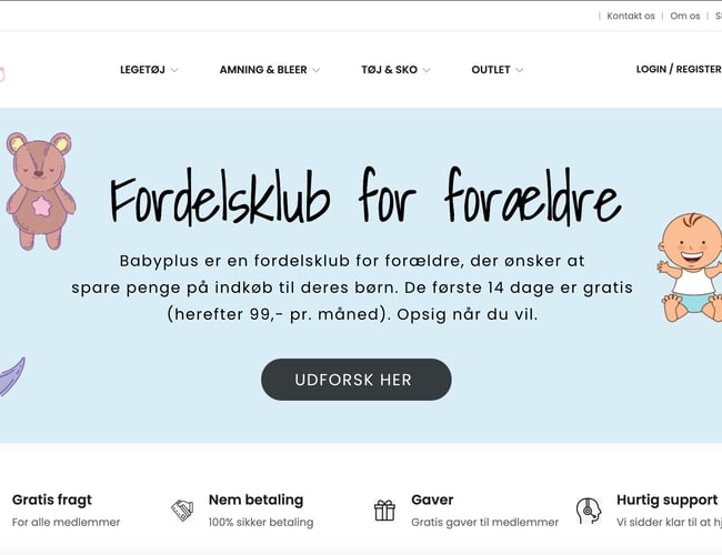 Babyplus.dk - Dropshipping abonnements webshop (Alt opsat)