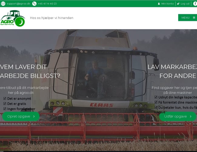Agroo.dk - Færdigudviklet webplatform til licitationssalg af ydelser/produkter