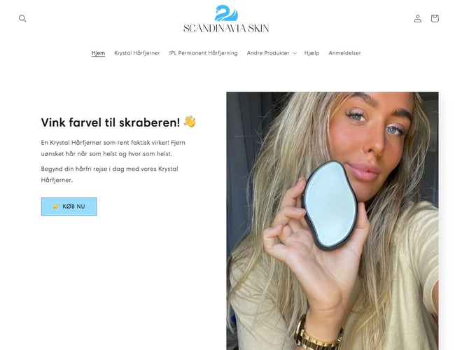 Scandinaviaskin.dk - Webshop med mulighed for dropshipping sælges - flere versioner af webshop til salg