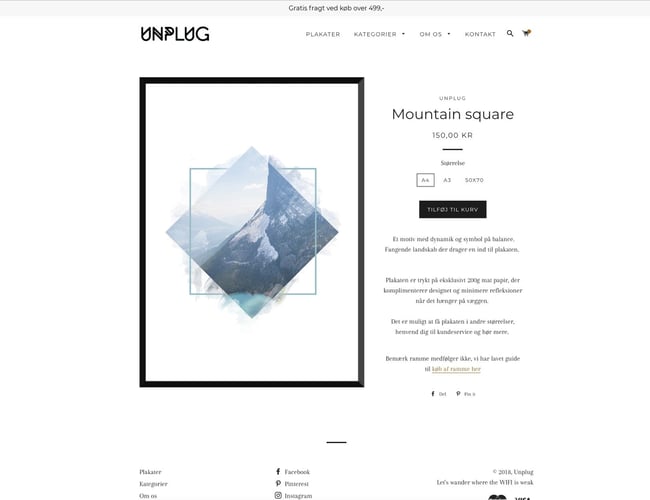 Unplug.dk - Plakatshop med tilhørende kollektion - Shoppen har pt. solgt for 1.275,- DKK