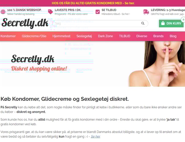 Webshop med salg af Kondomer og Sexlegetøj