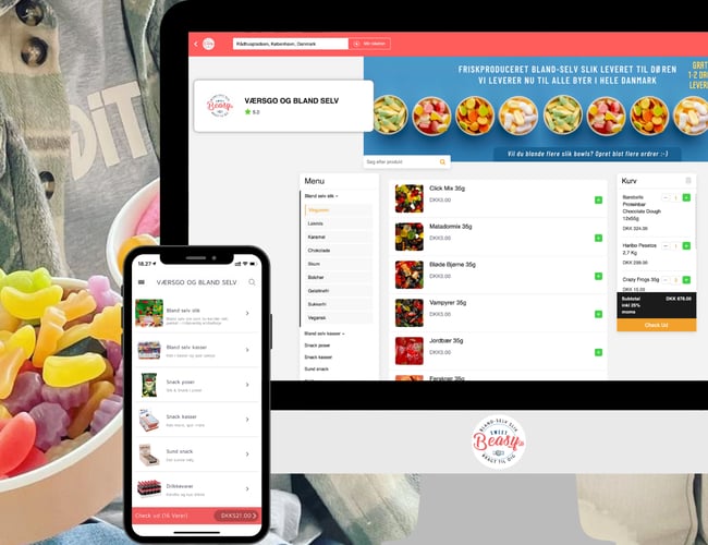 Wolt lignende app for Slik & Snacks - Bruttofortjenesten er over 50%