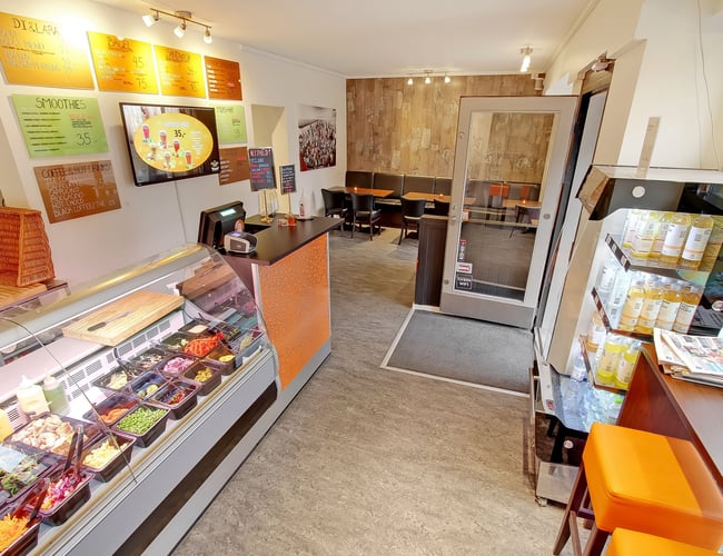 Sandwich og bagel, juice/smothies/mulighed varmeretter..