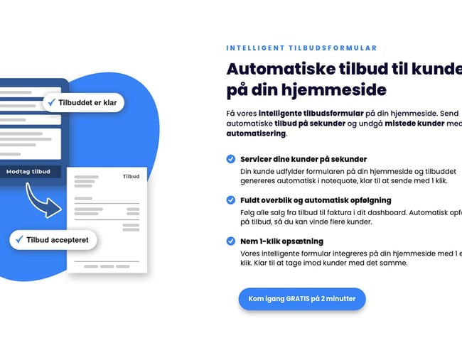notequote.dk - AI drevet SaaS platfrom som forvandler noter og forespørgsler til tilbud og fakturaer på sekunder! 100% automatiseret - 700 udviklingstimer!