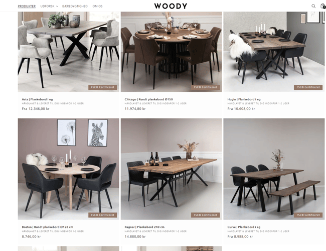 Woody - webshop med salg af danske plankeborde. Avance på hele 50%!