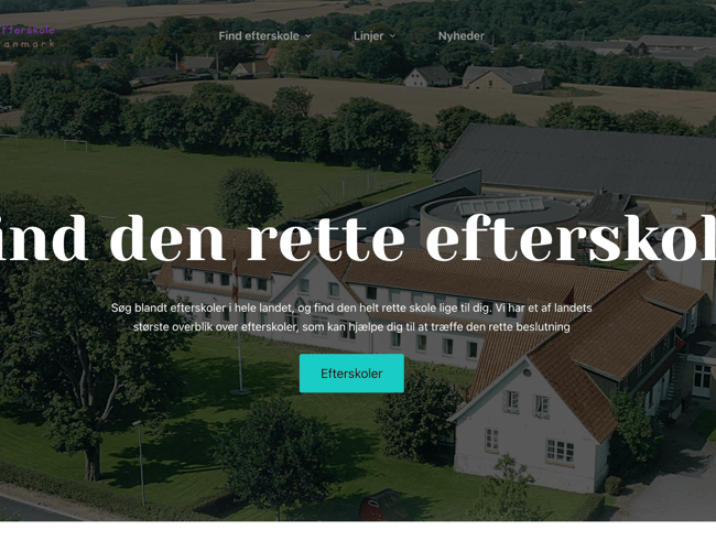 Efterskole søgeportal til salg med mange muligheder