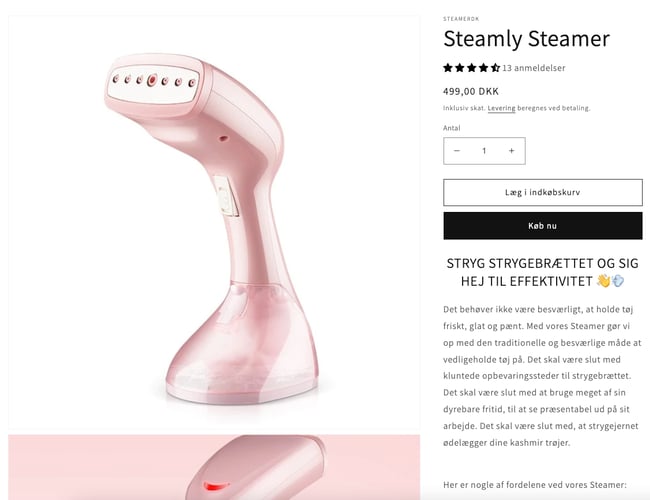 Steamly.dk | Webshop med salg af Steamers med dropshipping leverandør i EU | 100% køreklar