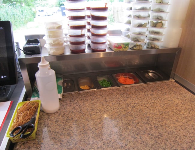 Foodtruck med salg af spydstegte kyllinger, sandwich og lækker tilbehør