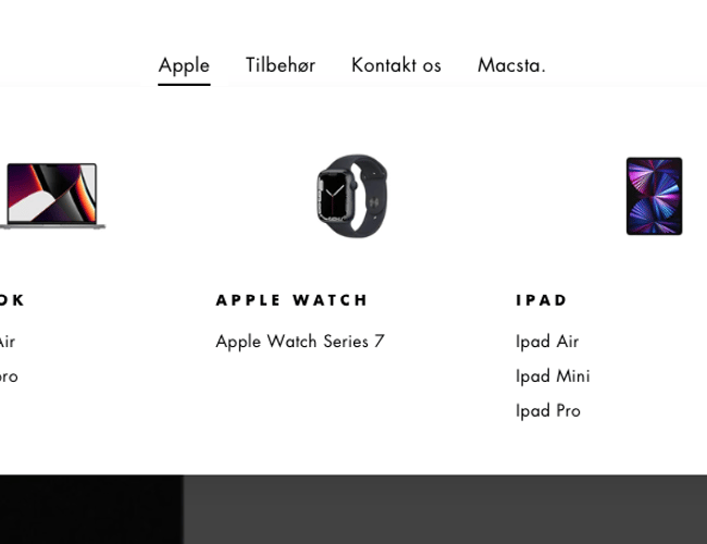 Køreklar webshop med dropshipping af Apple Produkter med Dansk leverendør! Macsta.dk 
