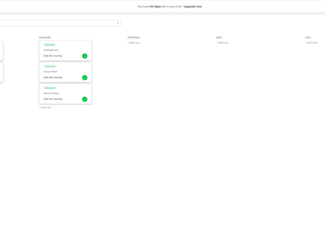 CRM system til cold outreach med indbygget email klient.