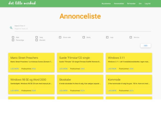 www.detlillemarked.dk - Web portal er bygget op omkring bruger-annoncer, der er gratis at oprette.