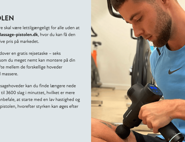 Professionelt etableret webshop med salg af massagepistoler - Omsætning på 76.364 kr.