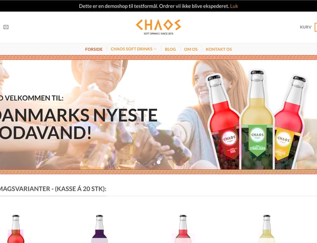 CHAOS Soft Drinks - sodavandsbrand med opskrifter, design og professionel, køreklar webshop 