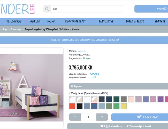 Kinderlee.dk - Dropshipping webshop med babyudstyr, legetøj og møbler til børn