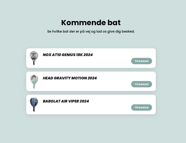 Padelbat.nu - vi hjælper forhandlere af padelbat til flere slag! Super lækker designet og 100% automatiseret platform, som sælger padelbat for forhandlere mod et mindre cut pr. salg.