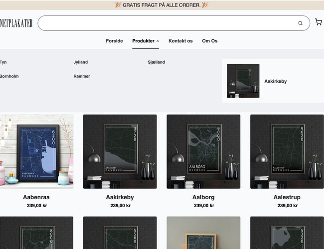 Plakat webshop med danske byer - DANSK DROPSHIP, START 2022 MED ET BRAG!