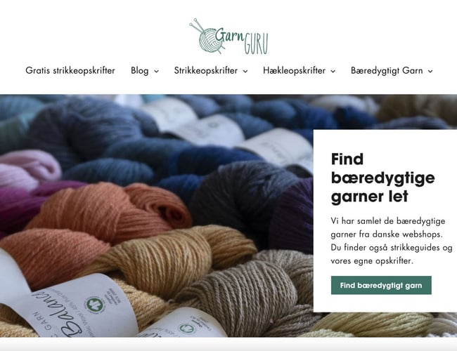 Webshop med salg af strikkeopskrifter plus affiliate site
