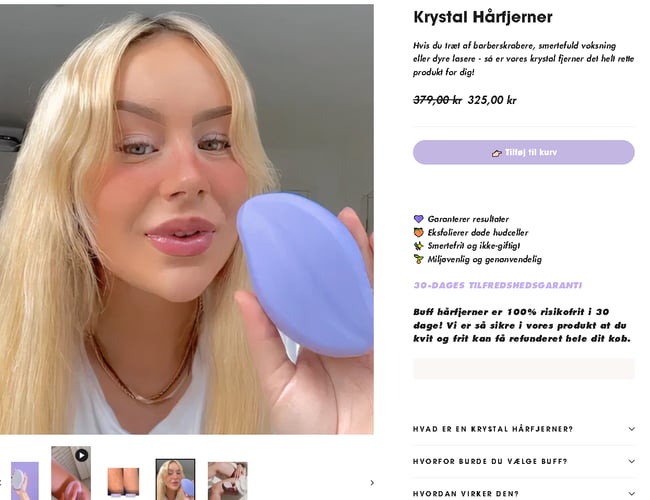 Beauty webshop | Omsat for 2000 kr. | Stort potentiale