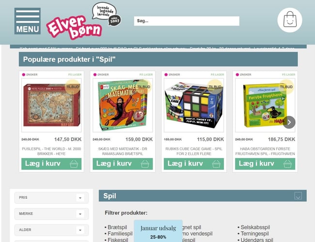 Elverbørn Webshop med Legetøj sælges - til videre drift eller overtagelse af lager