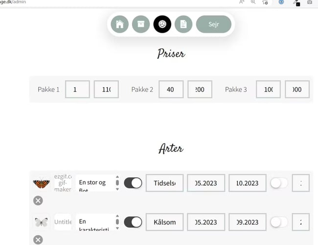 Takvinge.dk - Distribution af opdrættede sommerfugle til bryllup og film i Danmark. - Har omsætning