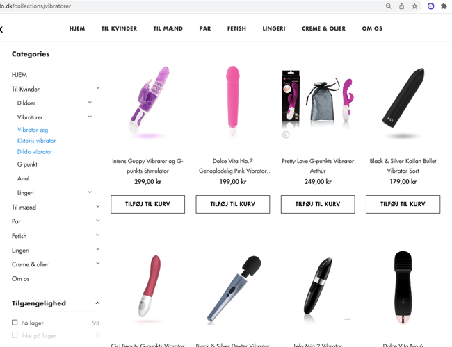 Webshoppen Dildo.dk sælges - Dropshipping hjemmeside med stort potentiale og værdifuldt domæne sælges