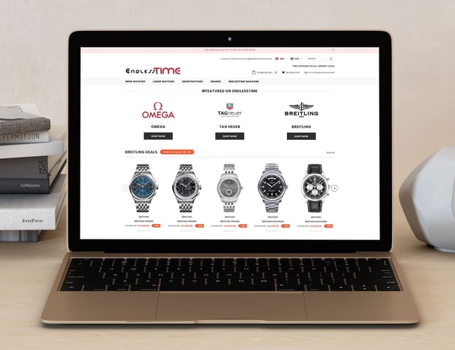 endlesstime.dk - Dropshipping webshop til salg med kendte ur brands som Omega, TAGHeuer osv.