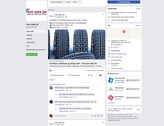 Dæk shop med omsætning og dropshipping - Omsat for ca 350.000 kr - Avancen på 12%