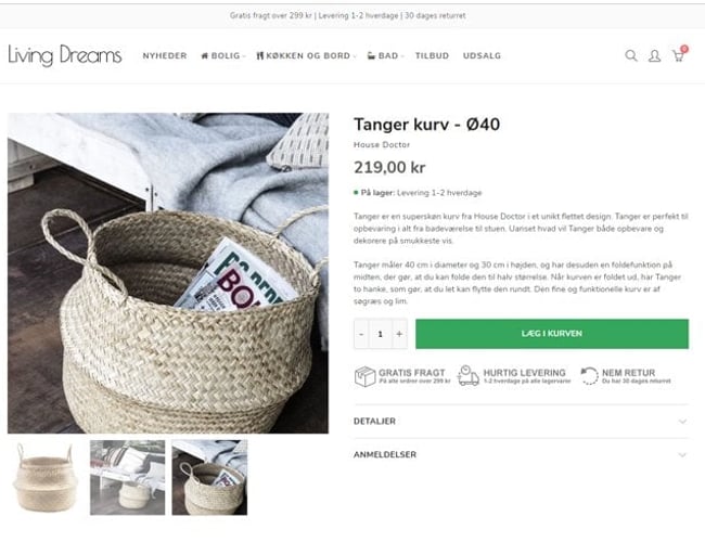 livingdreams.dk - Bolig og livstils webshop med velkendte mærker og +100.000 omsætning i 2019