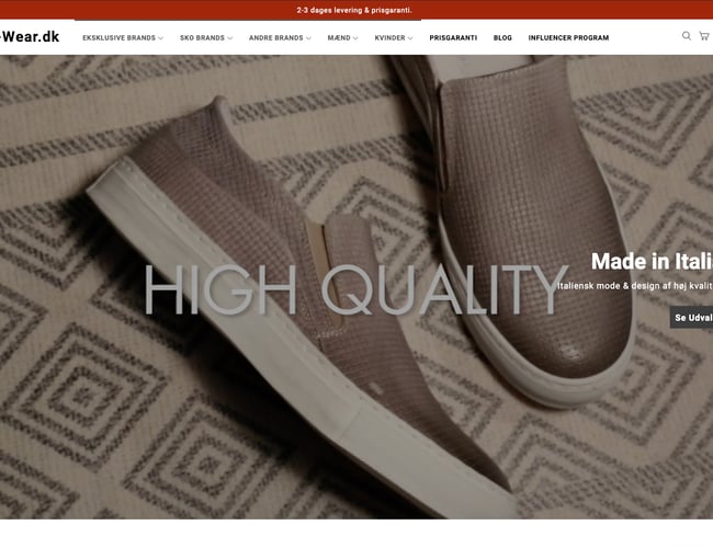 Webshop med salg af mærkevaretøj - Dropshipping fra en pålidelig leverandør i Italien. 