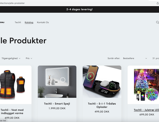 Unik webshop med salg af elektroniske gadgets og elektronisk tilbehør