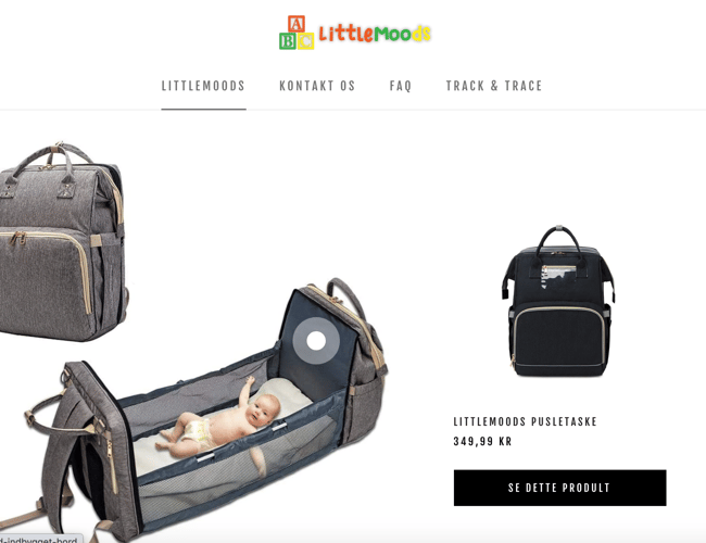 Klargjort Dropshipping Webshop med salg af Pusletaske/bord