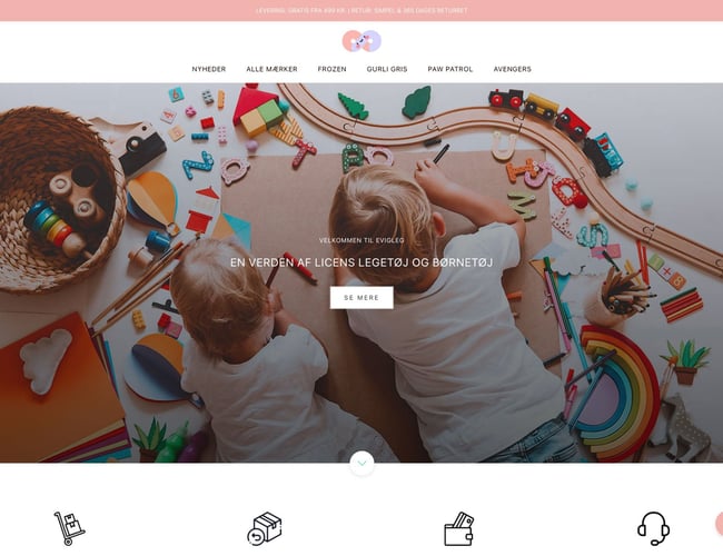Børne webshop med salg af licensvarer (Frost, Paw Patrol m.fl.) - Har omsat for +700.000 kr. på 9 mdr.