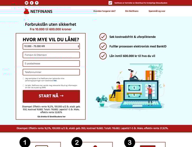 Virksomhed som genererer leads til banker og långivere i 6 lande - Omsætning: 3 mio DKK - Afkast: 740.000 DKK