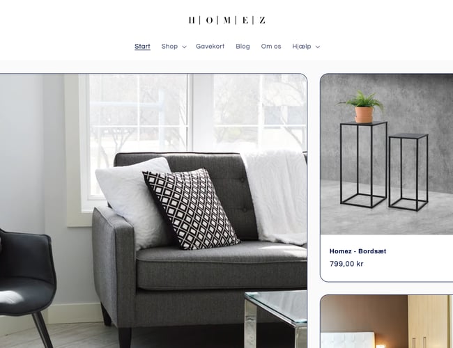 HOMEZ | 100% Køreklar dropshipping webshop med møbler/indretning
