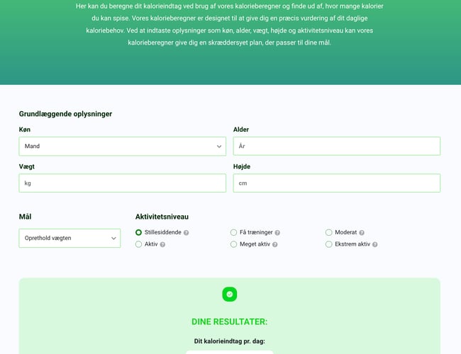 Salg af SEO-optimeret sundheds- og fitnessblog med BMI-, kalorie- og vandindtagsberegnere.