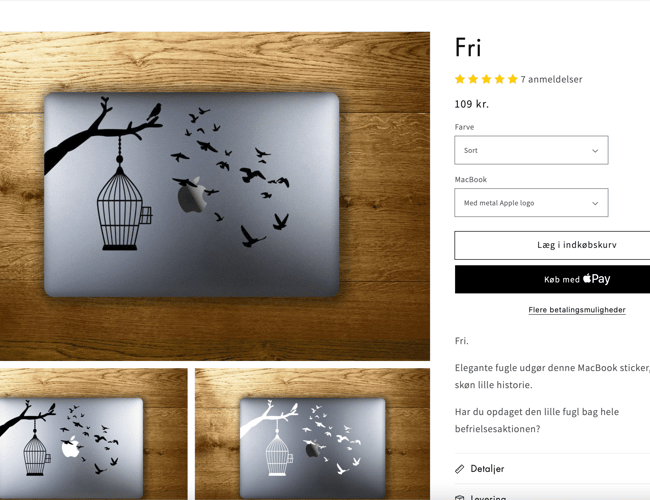10 år gammel webshop med egen produktion