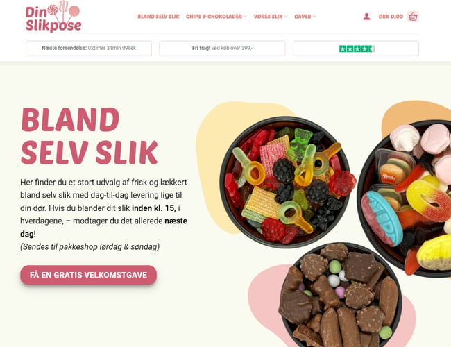 Salg af online bland selv slik forretning