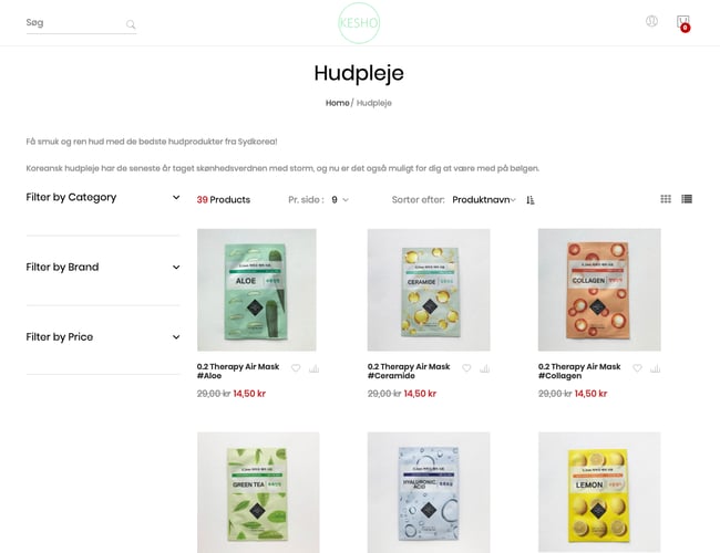 Kesho.dk - Unik webshop med salg af koreansk hudpleje og kosmetik