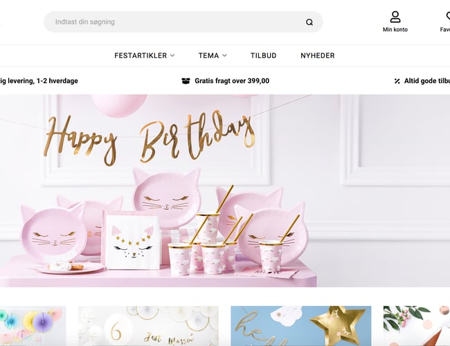 Nystartede webshop med festartikler til salg