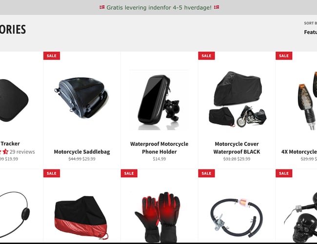 Dropshipping Motorcykel-Udstyr Webshop