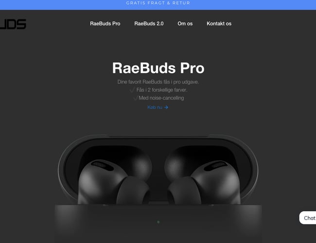 Unik dropshipping side med salg af branded høretelefoner. 