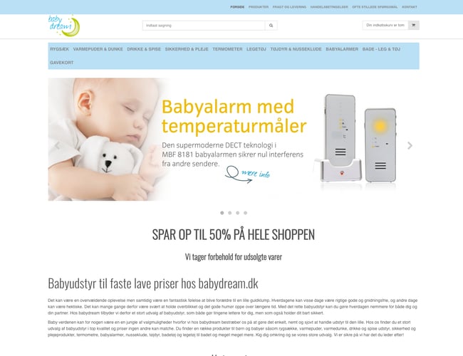 Baby Webshop med varelager - Rygsække, babyalarmer, badelegetøj, legetøj og MEGET mere.