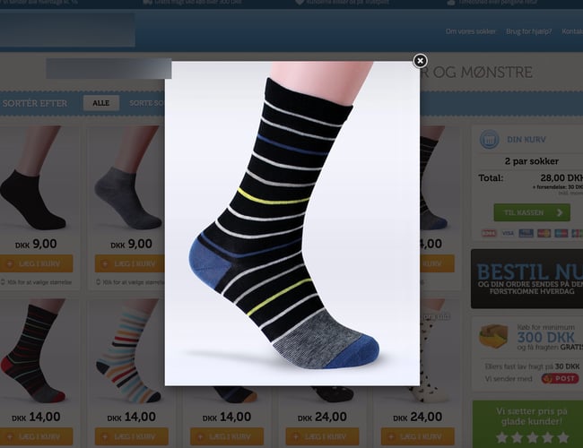 Sokke-shop med stabil omsætning og 7% konverteringsrate