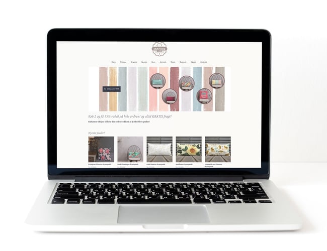 Dropshipping webshop med print on demand på puder 