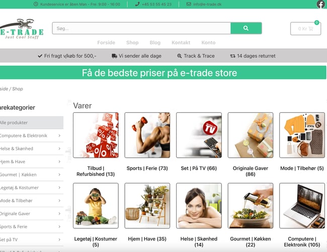Dropshipping webshop sælges - 250 produkter af forskellige gadgets