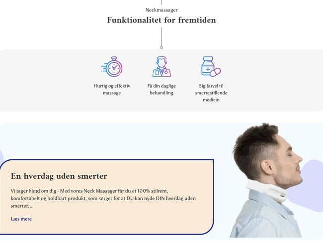 Carerelief.dk - Unik webshop med dropshipping af niche produktet Neck Massage 